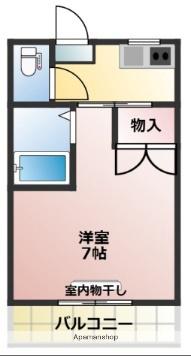 パークプレイス平井Ⅱ号棟(1K/1階)の間取り写真