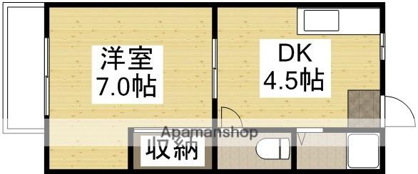 コスモハイツ津島(1DK/2階)の間取り写真