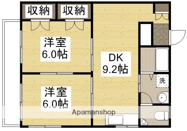 メゾンわかば(2DK/3階)の間取り写真