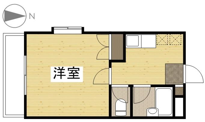 ウエストヒルズ(1K/2階)の間取り写真
