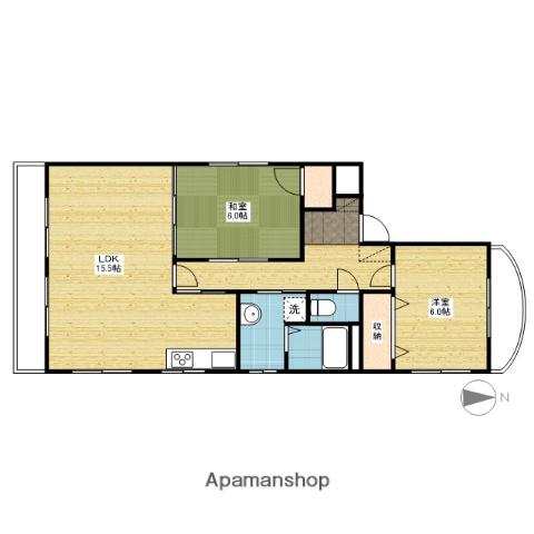 サンハイム岡町(2LDK/2階)の間取り写真