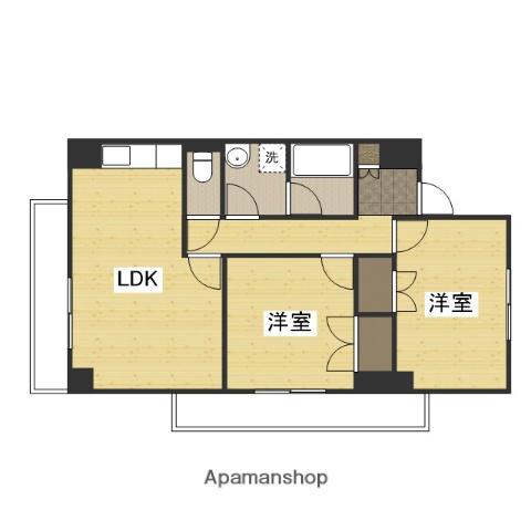 アリベ国富2(2LDK/5階)の間取り写真