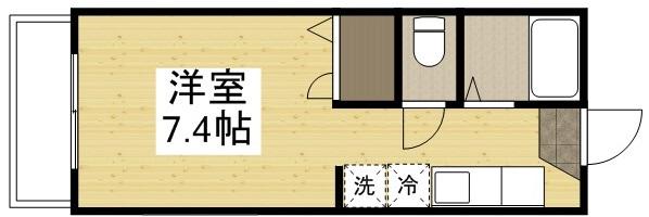 OKANOⅡ(ワンルーム/4階)の間取り写真
