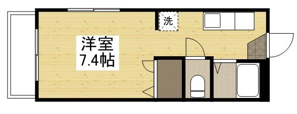 OKANOⅡ(ワンルーム/2階)の間取り写真