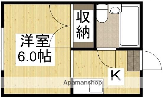 シスター中井(ワンルーム/2階)の間取り写真