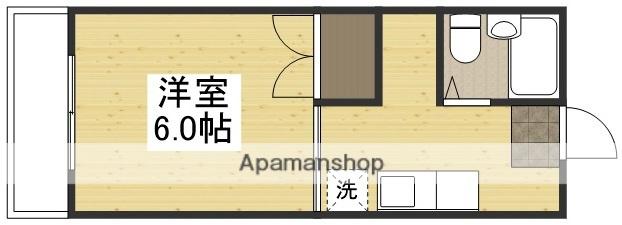 創和ハイツ(ワンルーム/4階)の間取り写真