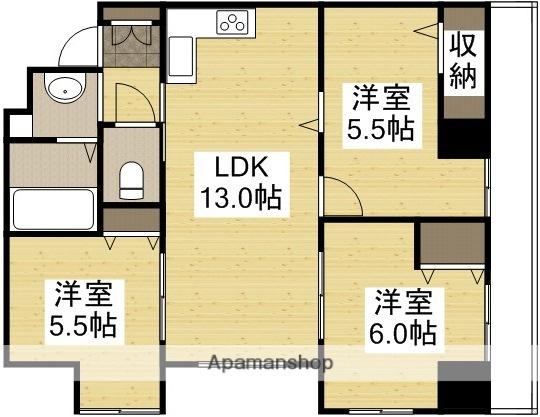 ベンハウス伊福町(3LDK/4階)の間取り写真