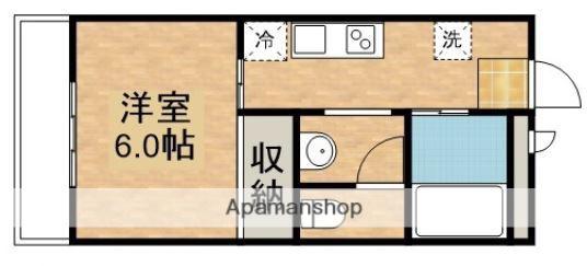 ジーニアス21(ワンルーム/2階)の間取り写真