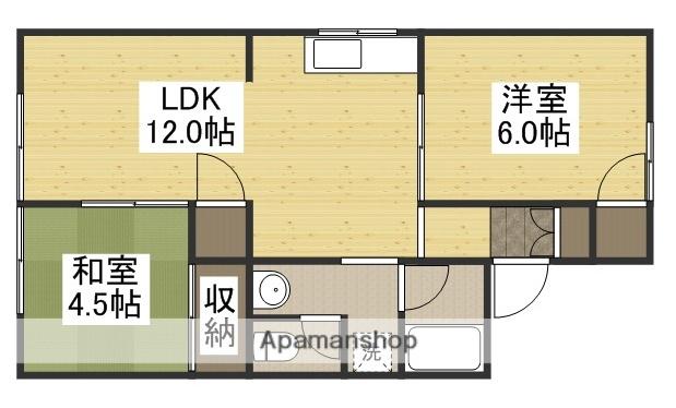プロムナード中仙道 Ⅱ(2LDK/1階)の間取り写真
