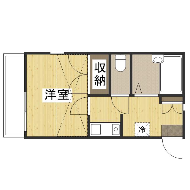メゾンサクラ(1K/1階)の間取り写真