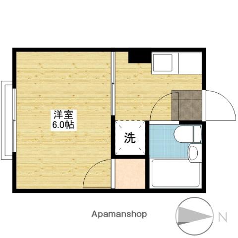 シャルマンB棟(1K/2階)の間取り写真