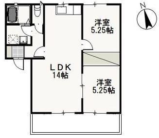 パインパレス G棟(2LDK/1階)の間取り写真