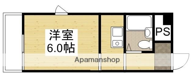 パートナー奥田(ワンルーム/8階)の間取り写真