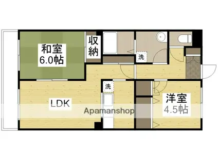 コルハウス三秋(2LDK/3階)の間取り写真