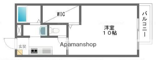 STATES MINAMI Ⅱ番館(1K/1階)の間取り写真