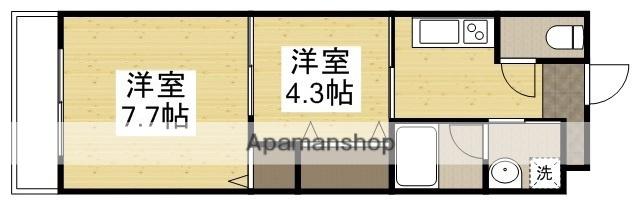 グランヴィスタ安倉(2K/3階)の間取り写真