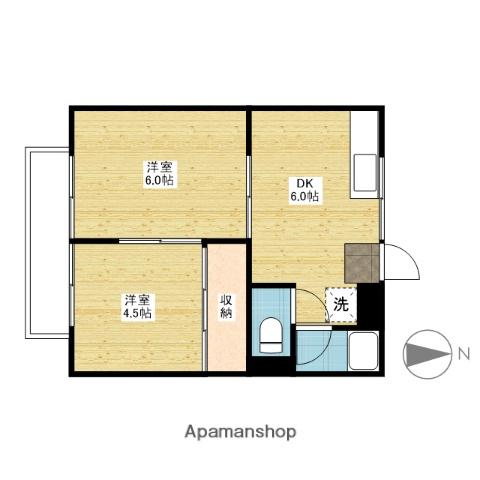 コーポ操扇山(2DK/2階)の間取り写真