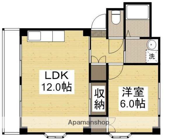 第2北村マンション(1LDK/3階)の間取り写真