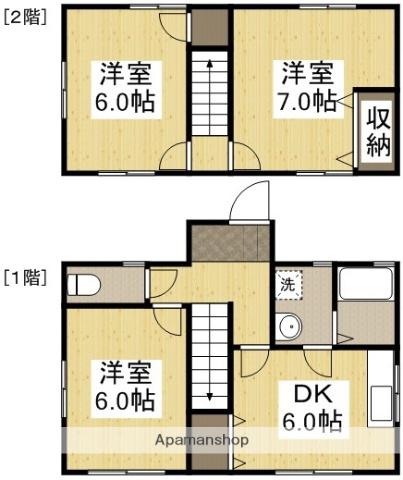 赤穂線 大多羅駅 徒歩31分 2階建 築19年(3DK)の間取り写真