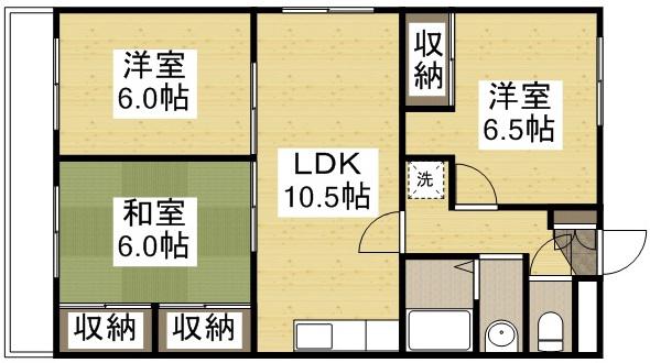 ソーシャルOMORIⅡ(3LDK/3階)の間取り写真