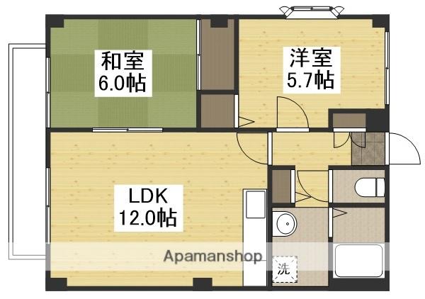 フォブール藤田Ⅱ(2LDK/2階)の間取り写真