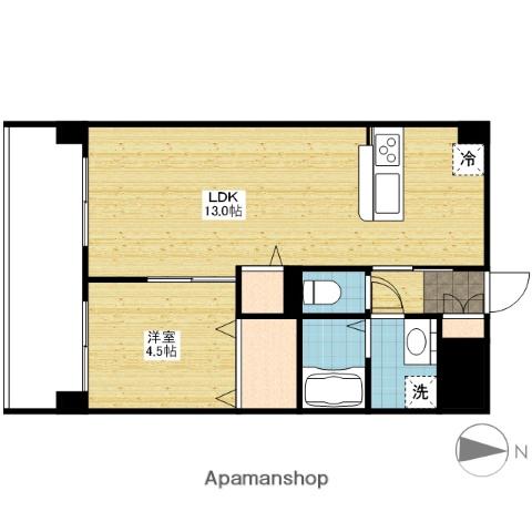 ルネッサンスガーデン(1LDK/4階)の間取り写真
