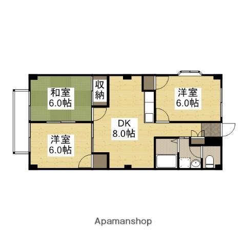 フォブール藤田1(3DK/1階)の間取り写真