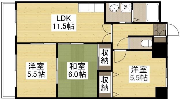 イルサローネ(3LDK/5階)の間取り写真