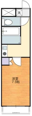 メゾンC&T(1K/1階)の間取り写真