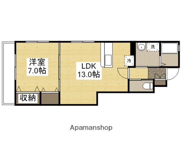 フレンド浜(1LDK/1階)の間取り写真