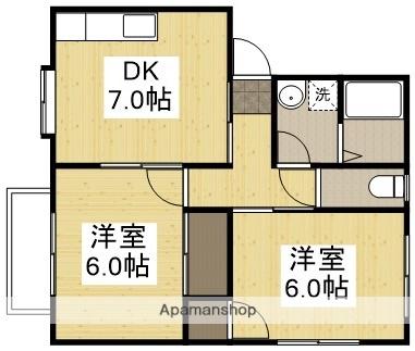 サンライフヒラタⅠ(2DK/2階)の間取り写真