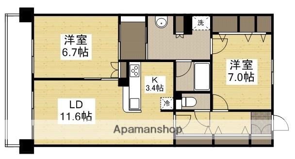 アルファステイツ中井町(2LDK/4階)の間取り写真