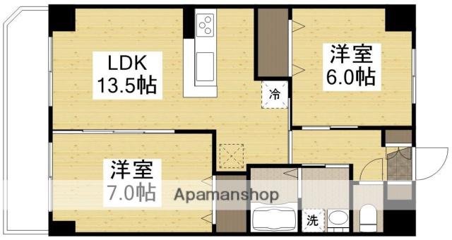CIEL BLUE(2LDK/2階)の間取り写真