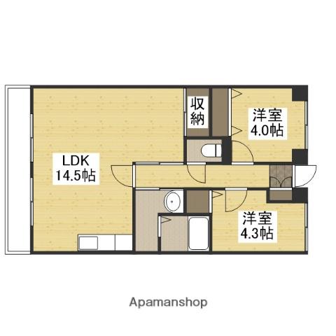 グランメゾン福成(2LDK/6階)の間取り写真