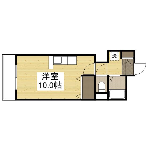 ラ・リュ奉還町(ワンルーム/4階)の間取り写真