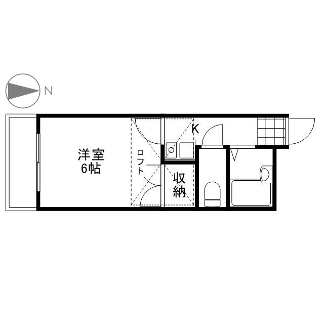 ルミナス(1K/2階)の間取り写真