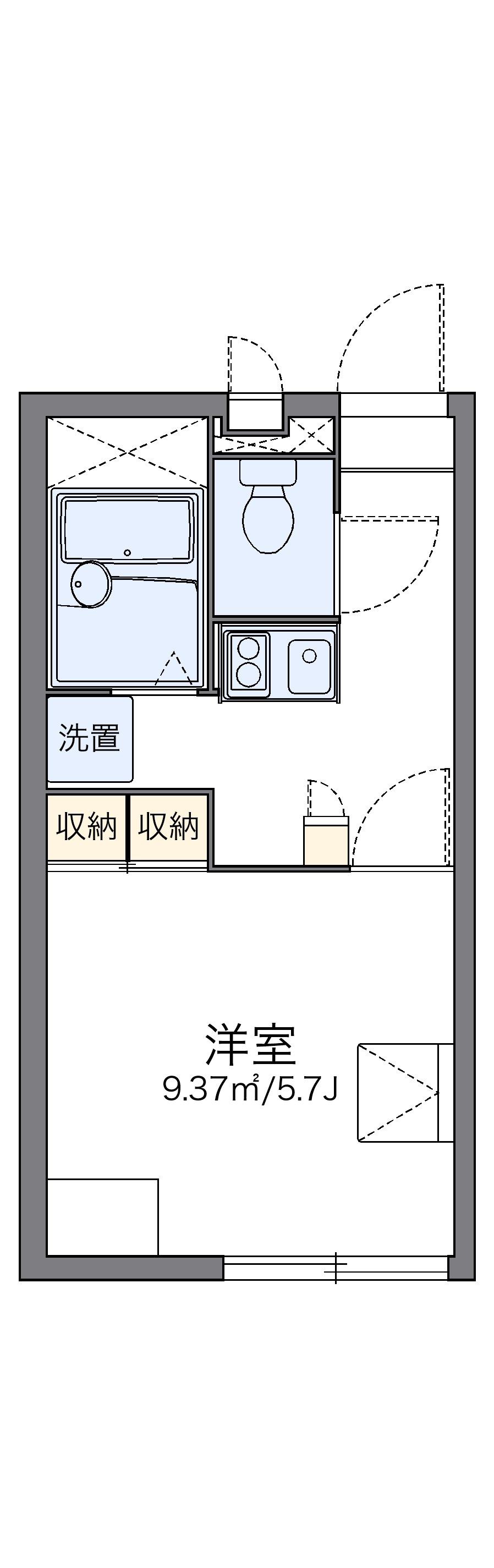 レオパレストーイ(1K/2階)の間取り写真