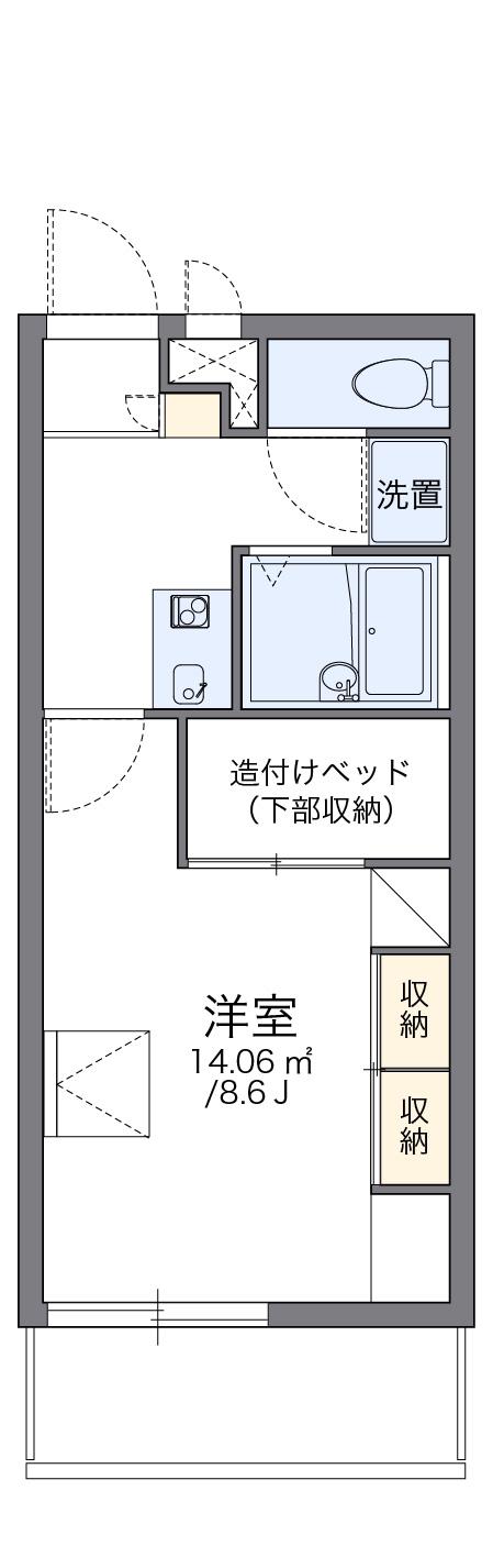 レオパレスマユリカⅡ(1K/2階)の間取り写真
