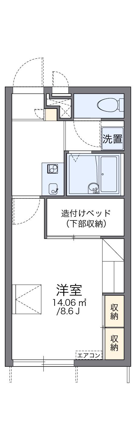 レオパレス希望(1K/1階)の間取り写真