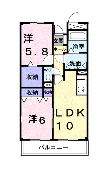 パルテール桑の木(2LDK/3階)の間取り写真