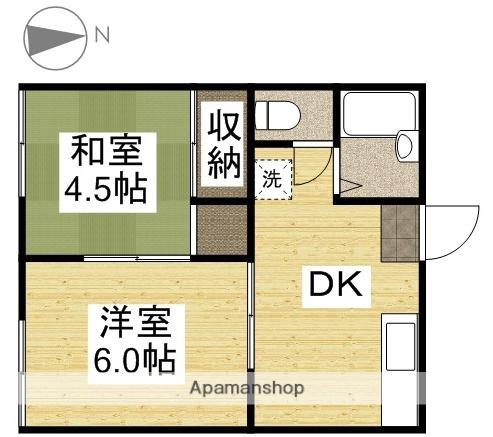 ヒカリコーポⅠ(2DK/2階)の間取り写真