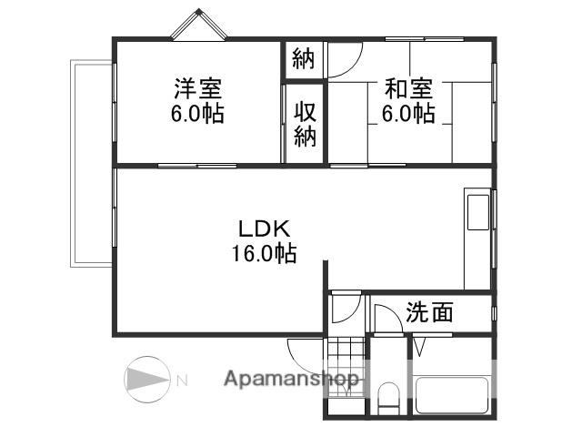 フレグランス八幡C(2LDK/2階)の間取り写真