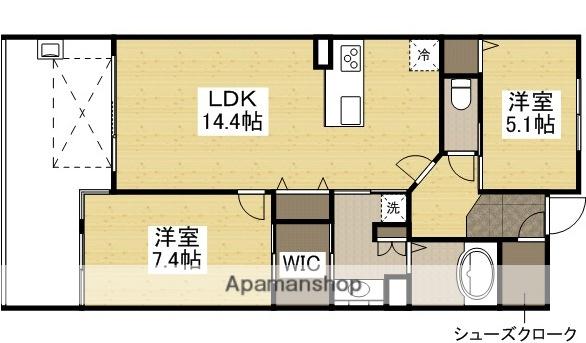 ロイヤルガーデン大供壱番館(2LDK/9階)の間取り写真