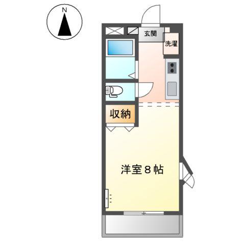 サンフィット国富(1K/2階)の間取り写真