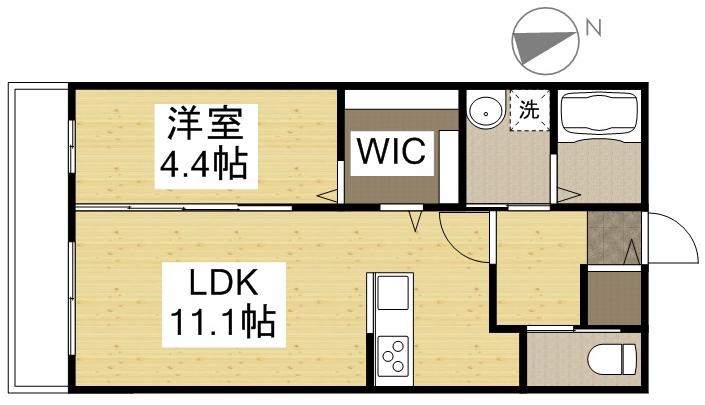 マストゥーラ妹尾(1LDK/1階)の間取り写真