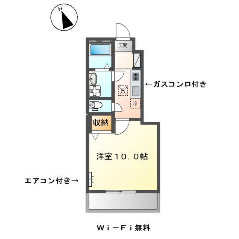 ラ・メール(1K/1階)の間取り写真