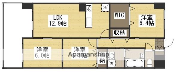ベンビレッジ平田(3LDK/5階)の間取り写真
