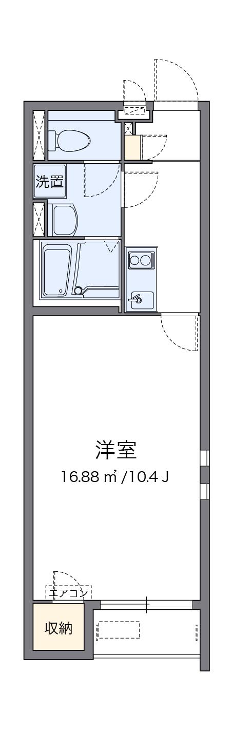 クレイノステラ 庭瀬(1K/1階)の間取り写真