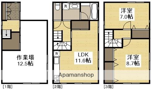 山陽本線 岡山駅 徒歩10分 3階建 築24年(2LDK)の間取り写真