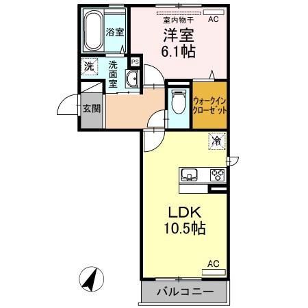 ガーデン五反田(1LDK/2階)の間取り写真